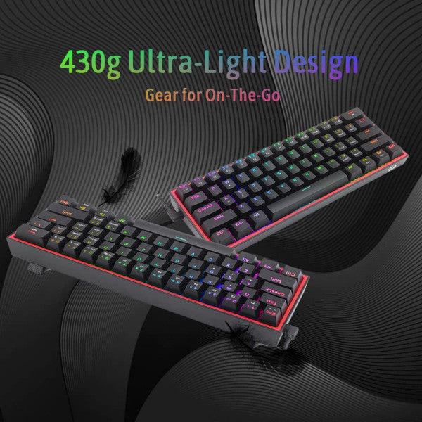 Redragon K617 Fizz 60% RGB Red Switches (Black) Redragon K617 Fizz 60% RGB Red Switches (Black)
